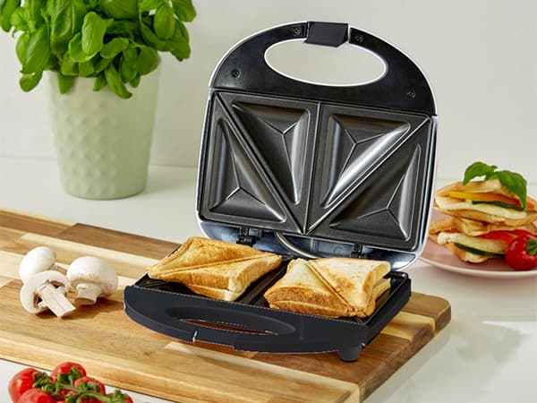 Brødrister toast 750w sandwich dobbelt sort