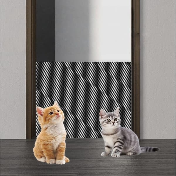 Retractable Tall Pet Gate with Double Hooks, No Drilling, Space-Saving Barrier up to 125cm, ABS+PVC, Height 58cm