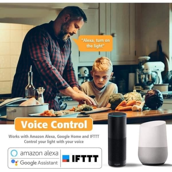 (White) Smart WiFi LED Bulb Smart Connected Lamp Multicolor RGB E14 C37 5W 450LM - KINGSO