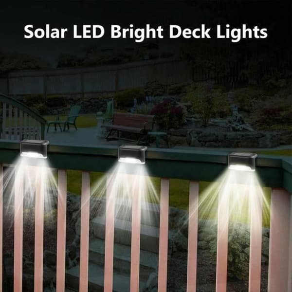 (Sort) PRUMYA Solcellelampe til udendørs brug til hegn, trapper, terrasser - Sort - 4-pak