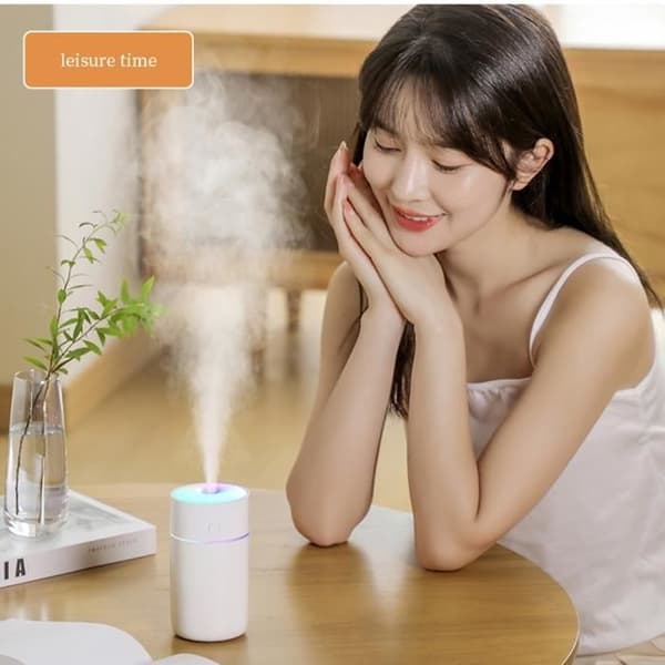 (ROSA) Luftfugter - MOOHOP - 230ML Model - Rosa - Genopladelig - 8 timers hydrering