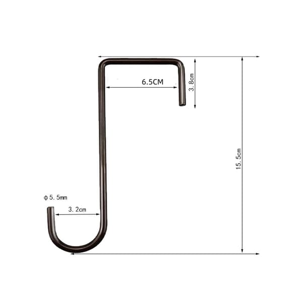 4-pack versatile metal hooks for fences, balcony boxes and plants Brown
