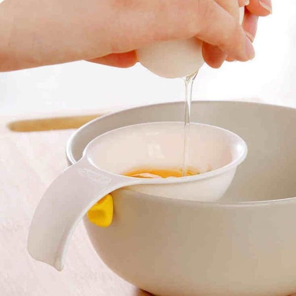 1 stk eggeplommeutskiller, Eggseparator for rå egg, Eggehvite- og eggeplommeutskiller sil for baking av kaker, Plasteggse