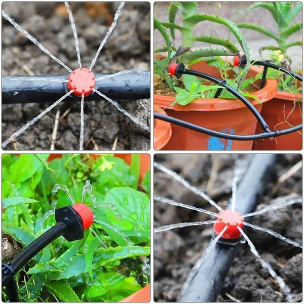 Irrigation Drippers, 100 Pcs Adjustable Irrigation Sprinklers Drip Irrigation System Kit Micro Hem Drip Head Irrigation Mist Nozzles