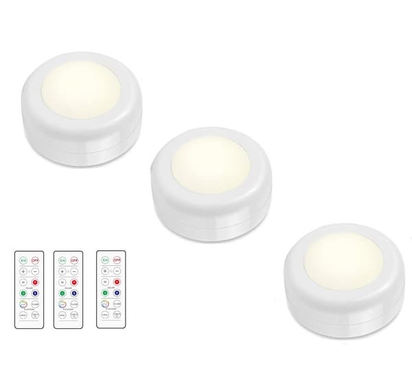 LED-spotlight med fjernkontroll 3-pakning