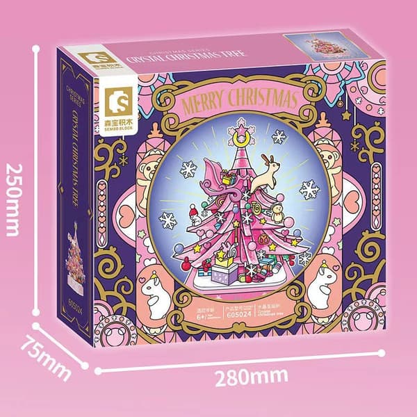Rosa krystall juletre juleleke