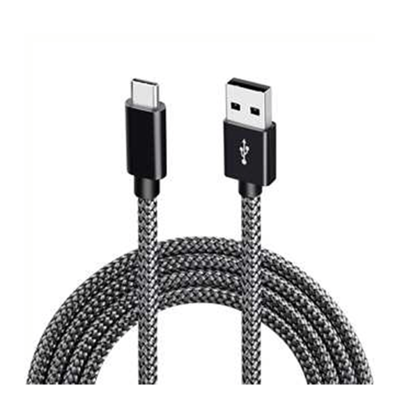 USB-A 2.0 til USB C-kabel med 3A hurtiglading Svart 1 m