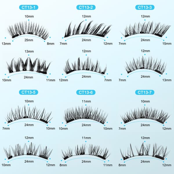 Magnetic Eyelashes with Applicator - CT13-3 (2 pairs)