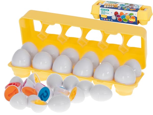 Educational Sorting Puzzle - Match Numbers with 12 Eggs