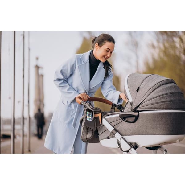 Mug Holder / Mobile Phone Holder for Stroller - Attaches to the stroller