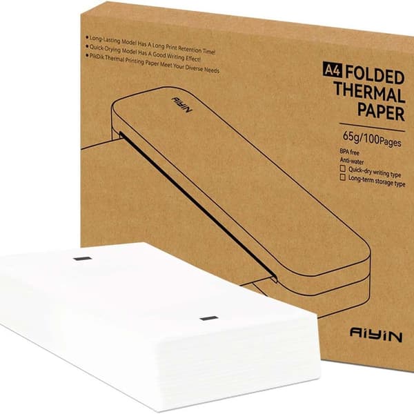 A4 Quick-Drying Thermal Paper - 210mm x 297mm - 100 Sheets Folded US Letter Size, Compatible with Various Thermal Printers