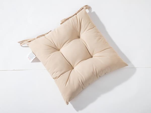 Stolputer med bånd, sett med 4, beige, 40 x 40 cm