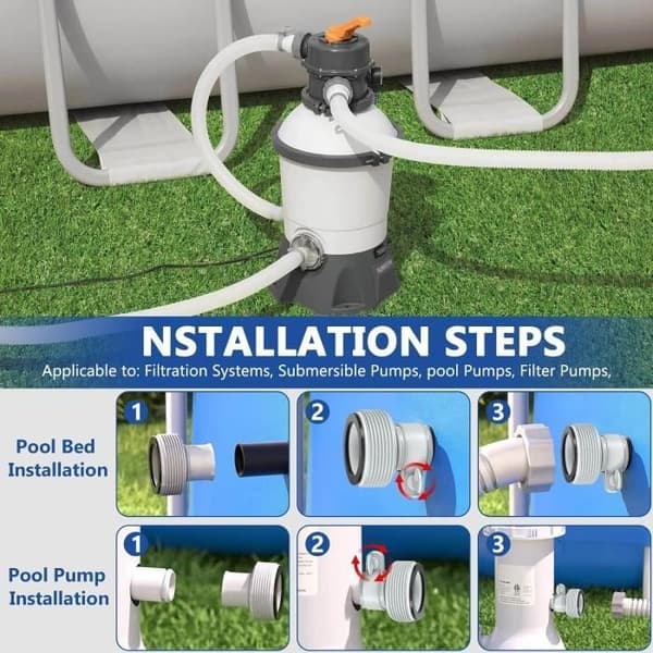 Pool hose adapter 32-38mm, 4 pcs. replacement hose adapters, pool adapter connector for pump, pool hose Ø 32-38mm