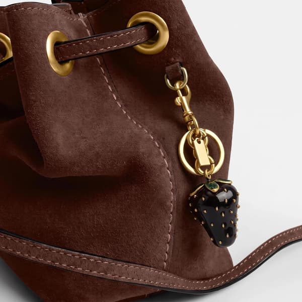 Väskberlocker för handväskor - Söt handväskkedjeberlock - Väskaccessoarer Berlocker för kvinnor Black Strawberry - Gold