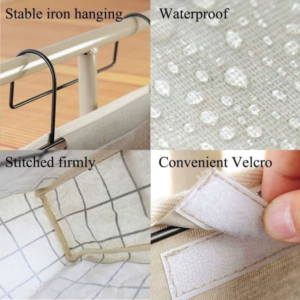 Waterproof and practical bedside storage bag, hanging storage bag with 3 pockets, bedside storage bag, storage bag
