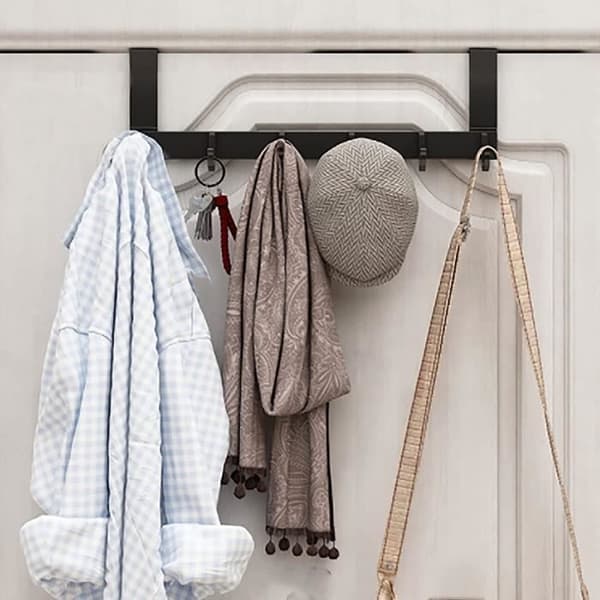 Door Coat Rack - Coat Rack for Bedroom, Bathroom, Kitchen, Coat Hook, Coat Hanger (6 Hooks)