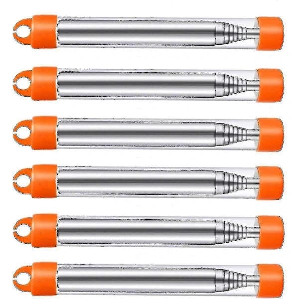 6-pak sammenklappelige blæsebælge i rustfrit stål til pejs, sammenklappeligt udendørs blæserør til ild