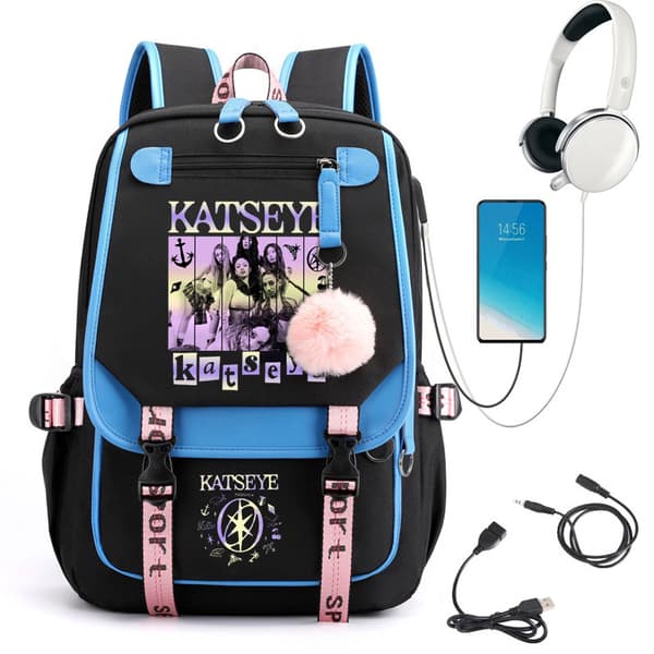 Katseye Music Print School Backpack Lightweight Large Capacity for Students No. 2