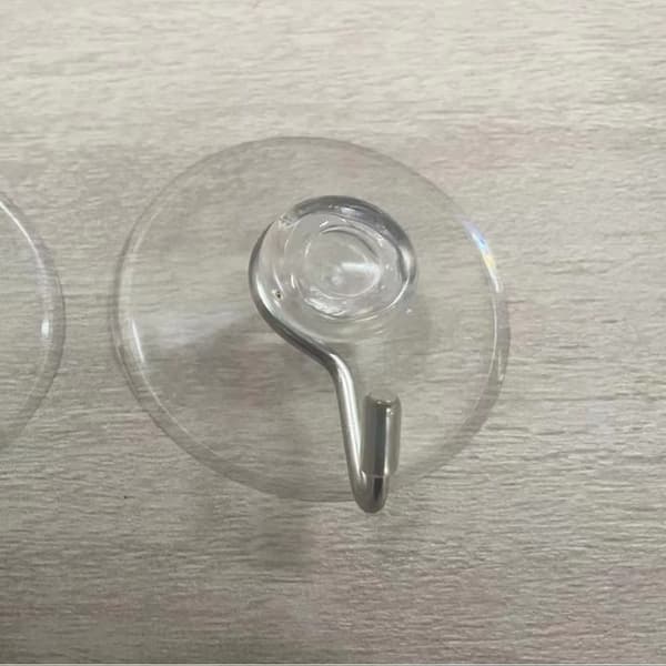 12-pack Wall Hooks with Suction Cup - Transparent Self-Adhesive Suction Cup Hooks