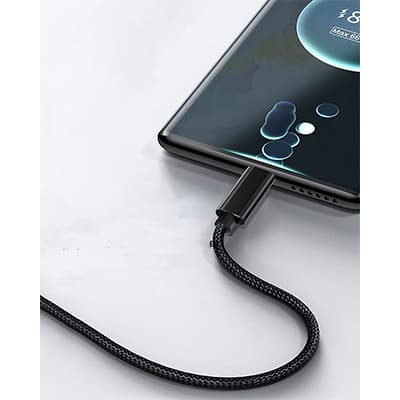 USB-A 2.0 til USB C-kabel med 3A hurtiglading Svart 1 m