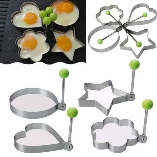 CFF02052 - Stekt eggform i rustfritt stål. Pannekakeform. Omelettringer. Stekepanne. Kjøkkenredskap. Tilbehør