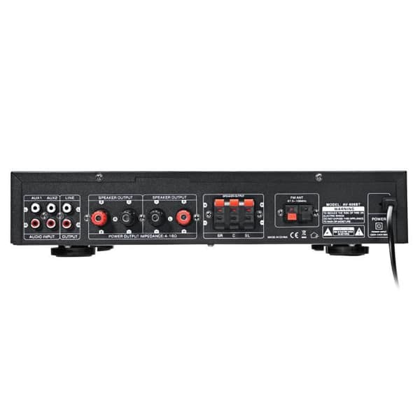 HIFI-forstærker 2000W 220V lydeffektforstærker BT Stereo USB SD FM LED Sort