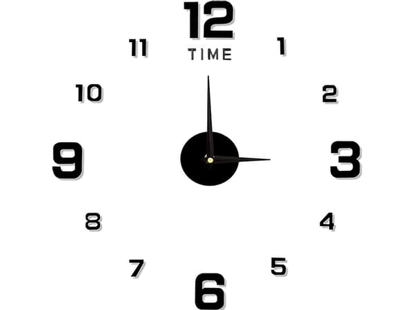 Wall Clock 3D Sticker Wall Clock XXL Large 130 cm Sticker Silent