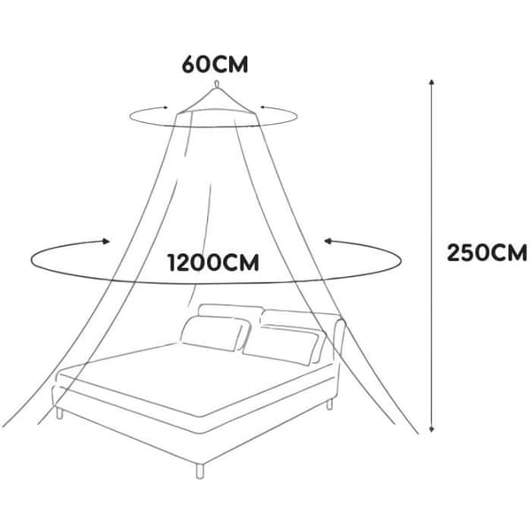 Mosquito net for bed - Unspecified - 2.5m - Insect proof - Easy installation - White