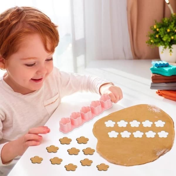 Kageforme, mini-kageforme i plast til bagning af chokolade, inklusive 5 hulrum (blomsterform)
