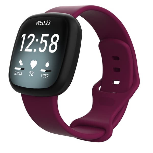 Fitbit Versa 3/Fitbit Sense armbånd silikon vinrød (S)