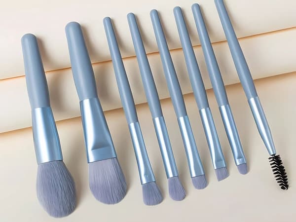 Makeupbørstesæt 8 dele - Professionelle øjenbørster med etui