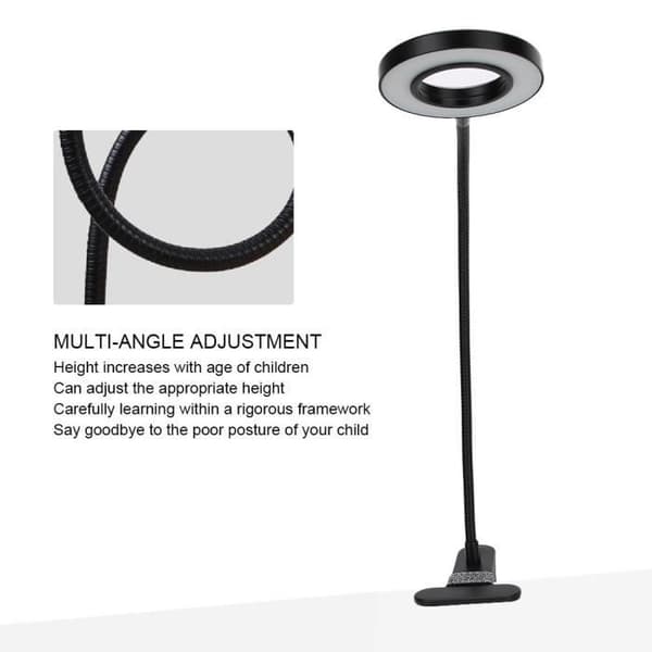 QL LED-skrivebordslampe til læsning, tatovering, makeup og øjenpleje med klemme og USB-vippeextensions