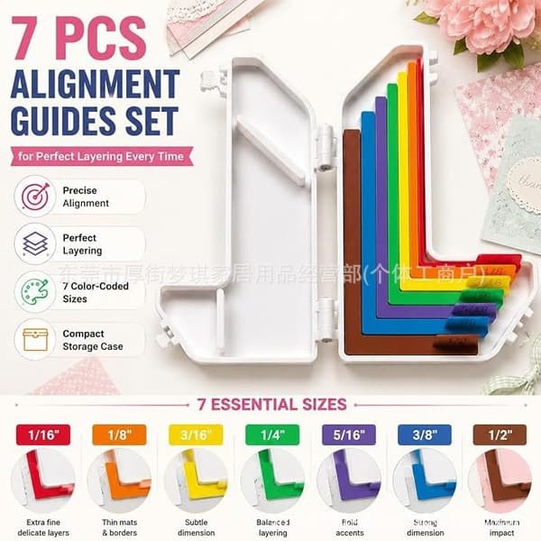 Paper Craft Alignment Ruler Set, Measuring and Positioning Tool for Scrapbooking and DIY Projects
