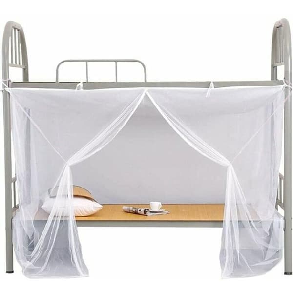 Yanmen White Mosquito Net, 1.4m High - 1 x 2.0m - Breathable Polyester - Suitable for Single Bed/Dorm - Easy to Install
