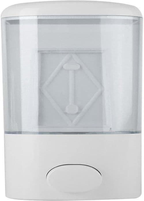 Vægmonteret sæbedispenser, manuel flydende sæbedispenser i plast, lotiondispenser til shampoo, showergel,