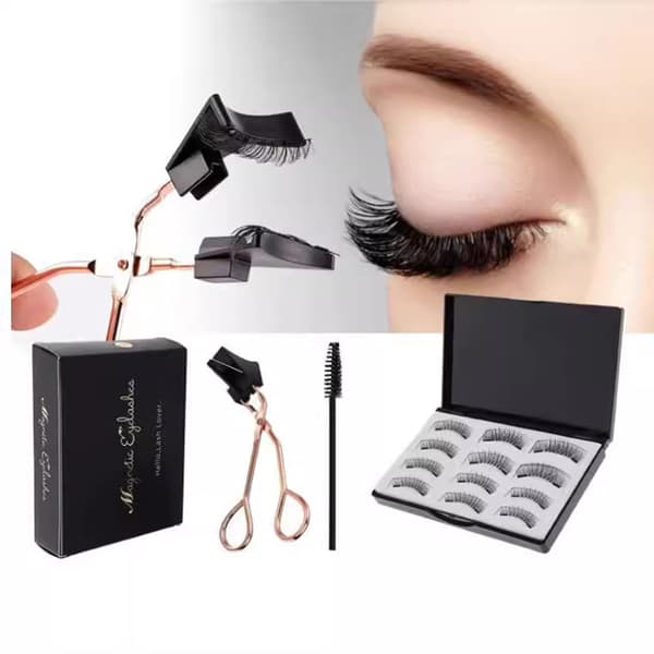 Magnetic False Eyelashes with Eyelash Curler