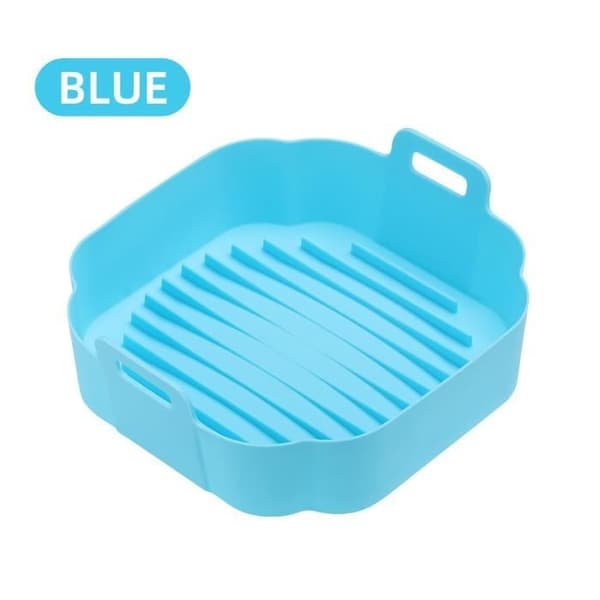 (BLÅ) Kjøkkentilbehør - MOOHOP - Silikonkurv til airfryer - 2 STK - Varmebestandig - Blå