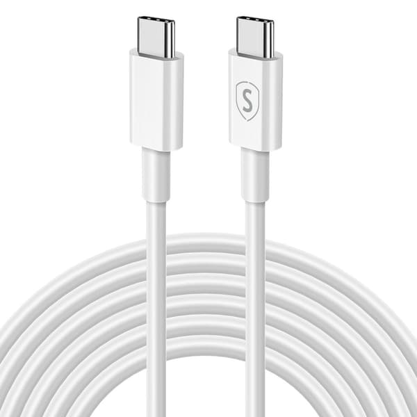 SiGN Hurtigopladningskabel USB-C til USB-C 60W, 3A, 2m USB-C PD - Hvid