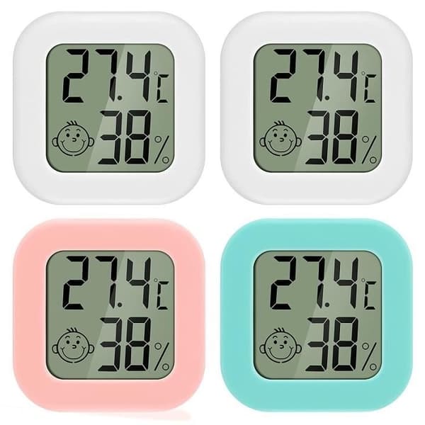 Mini Indoor Thermometer, 4 Pieces High Precision Hygrometer for Indoor Use, ℃-℉ Switchable.