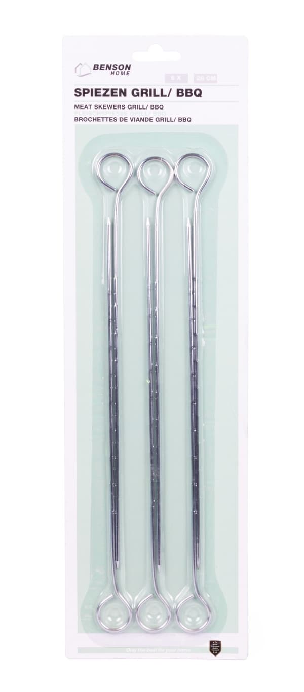 Grillspyd kød/BBQ 6 stk 28 cm