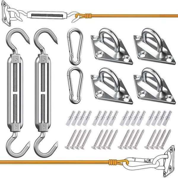304 Stainless Steel Shade Sail Fixing Kit for Triangle/Rectangle/Heavy [165]