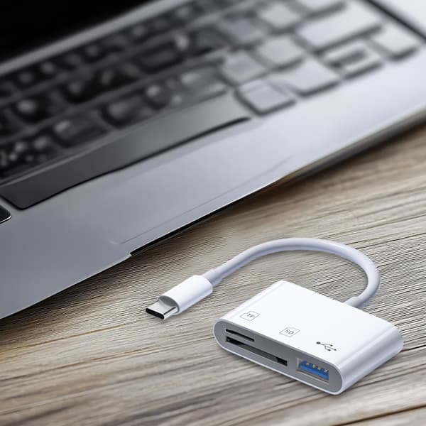 3-i-1 Kortlæser, USB-C til SD/TF/USB