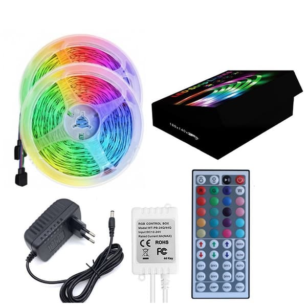 10M LED Strip Light with Remote Control and Power Supply