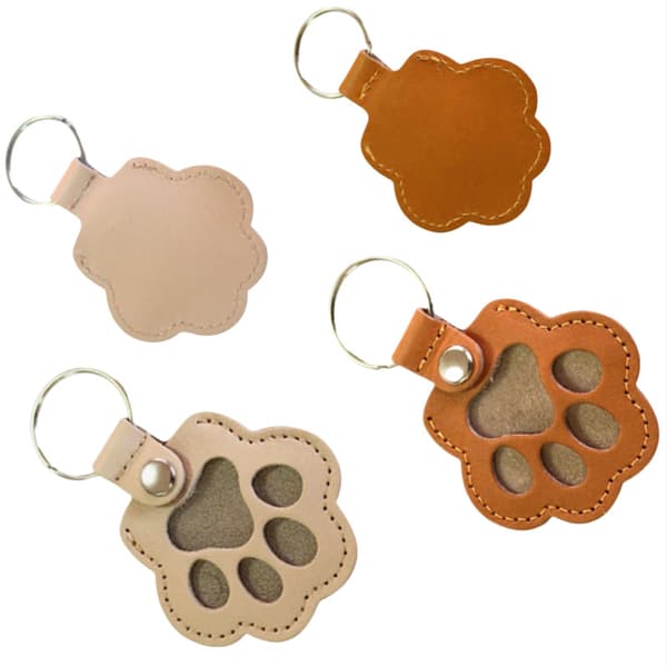 Pet Memorial Keychain with Paw Print Storage, 2-pack