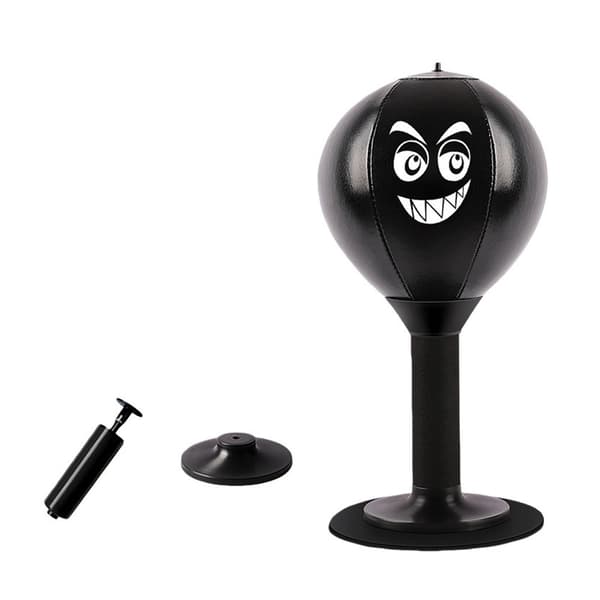 Table Mounted Boxing Ball for Stress Reduction with Suction Cup & Pump Black