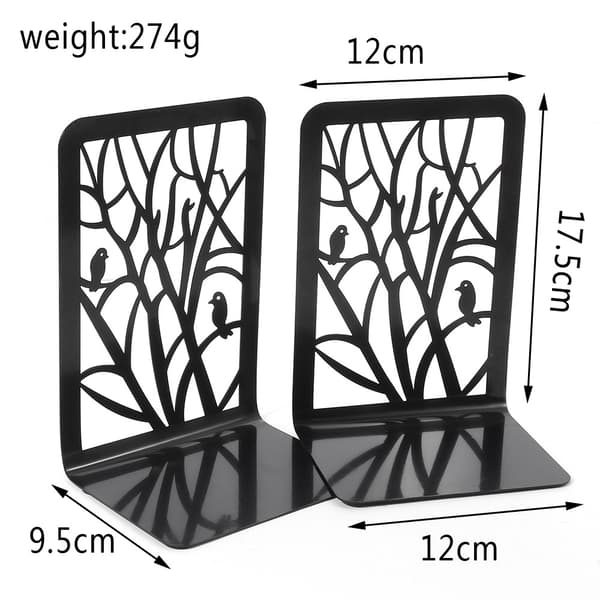 Non-slip Metal Bookends 2-pack Bird