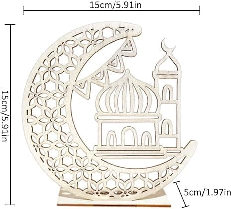 Tre LED-lampe Ramadan dekorasjon Halvmåne stjerne lys muslimsk islam