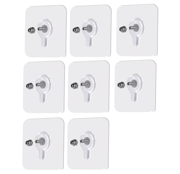 Self-adhesive screw for wall mounting 8-pack Transparent 12 mm