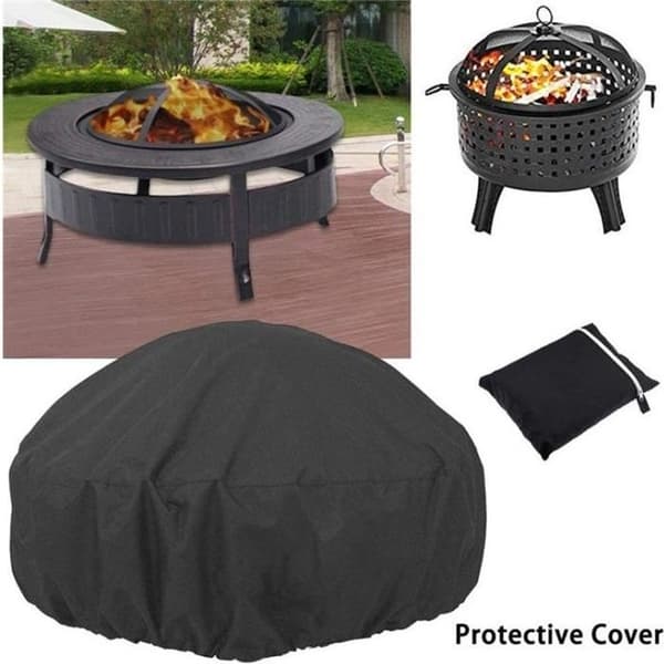 Round Fire Pit Cover with Drawstring, 86*36 cm / 33.86''x14.17'' (approx.)