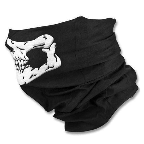 Multifunktionel halsvarmer - Sort maske med print